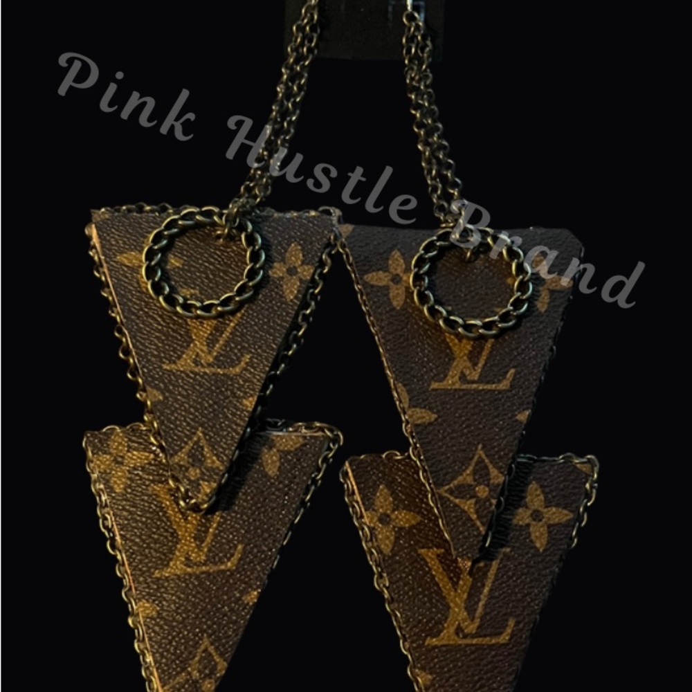 Brown Triangle Earrings